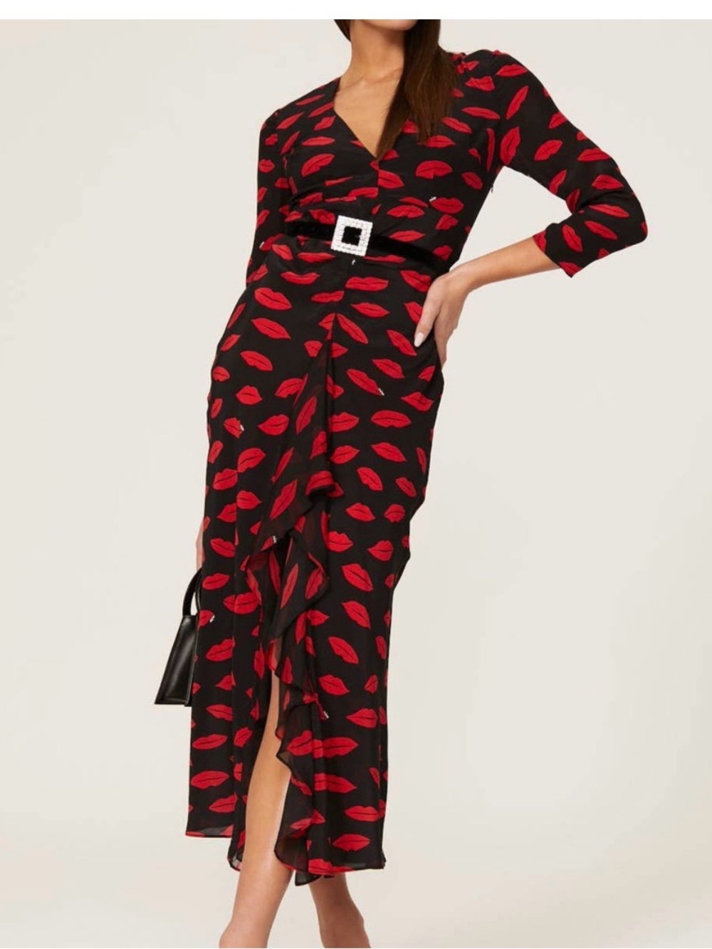 Rixo silk lips rose dress